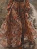 Vintage Pattern Printed Long Sleeve Women Dress Casual V-neck High Waist Pleated Autumn Dress Elegant Loose Bohemian Dresses B7Q_ecoleips.com