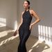 Aria Basics Aria Basics Cross-Border European And American 2024 Summer New Knitted Halter Neck Sleeveless Long Solid Color Tight Sexy Backless_ecoleips.com