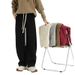 Women's Winter Thickened Warm Loose Fit Wide Leg Pants Curved Banana Straight Casual Long Bottoms_ecoleips.com