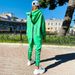 Fashionable Women's Suit Long Zipper Front And Back Letter Print Loose Long Sweatshirt Trousers Suit_ecoleips.com