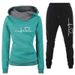 Women's Clothing Women's sweater suit, hoodie, two piece set, electrocardiogram, love map, trendy new style, women's trousers, long sleeves_ecoleips.com