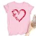 Popular Clothing, Simple And Stylish T-shirt With Colorful Heart Print, Women's Base Shirt_ecoleips.com
