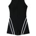 Women's One Piece Swimsuit High Neck Rash Guard Swimwear UV Protection Sporty Bathing Suit Black With White/Red Stripes_ecoleips.com