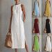 Elegant Halter Neck Lace Trim Sleeveless Dress – Solid Color Summer & Spring Dress For Women (White/Green/Yellow/Black/Blue/Red)_ecoleips.com