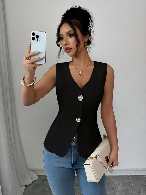 Women's Clothing Sleeveless Slimming Vest American Style Summer Fashion Elegant New Style Top_ecoleips.com