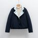 New 90 Fleece Short Light And Contrasting Color Down Jacket Women's New Autumn And Winter Double-sided Coat Loose And Warm_ecoleips.com