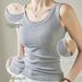 Women's Versatile Ribbed Sleeveless T-Shirt Camisole Sports Base Layer Top Comfortable New Spring Summer Autumn_ecoleips.com