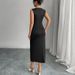 Rui Chuo Cross-Border Foreign Trade Independent Station European And American 2025 Autumn Slim Fit Bow Sleeveless Slit_ecoleips.com
