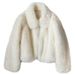 Korean-Style Faux Fox Fur Coat – Plush Long-Sleeve Jacket With Stand Collar & Zip Detail (Creamy Neutral For Effortless Chic)_ecoleips.com