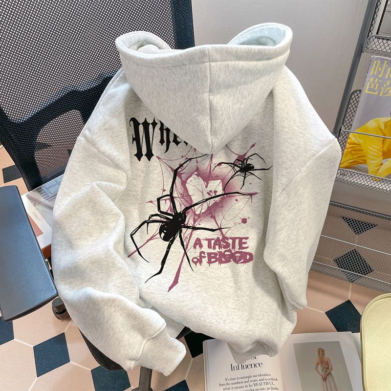 Men's Heavyweight Hooded Sweatshirt Fleece Lined Thickened Autumn Winter Fashion Casual Loose Fitting Jacket for American Youth_ecoleips.com
