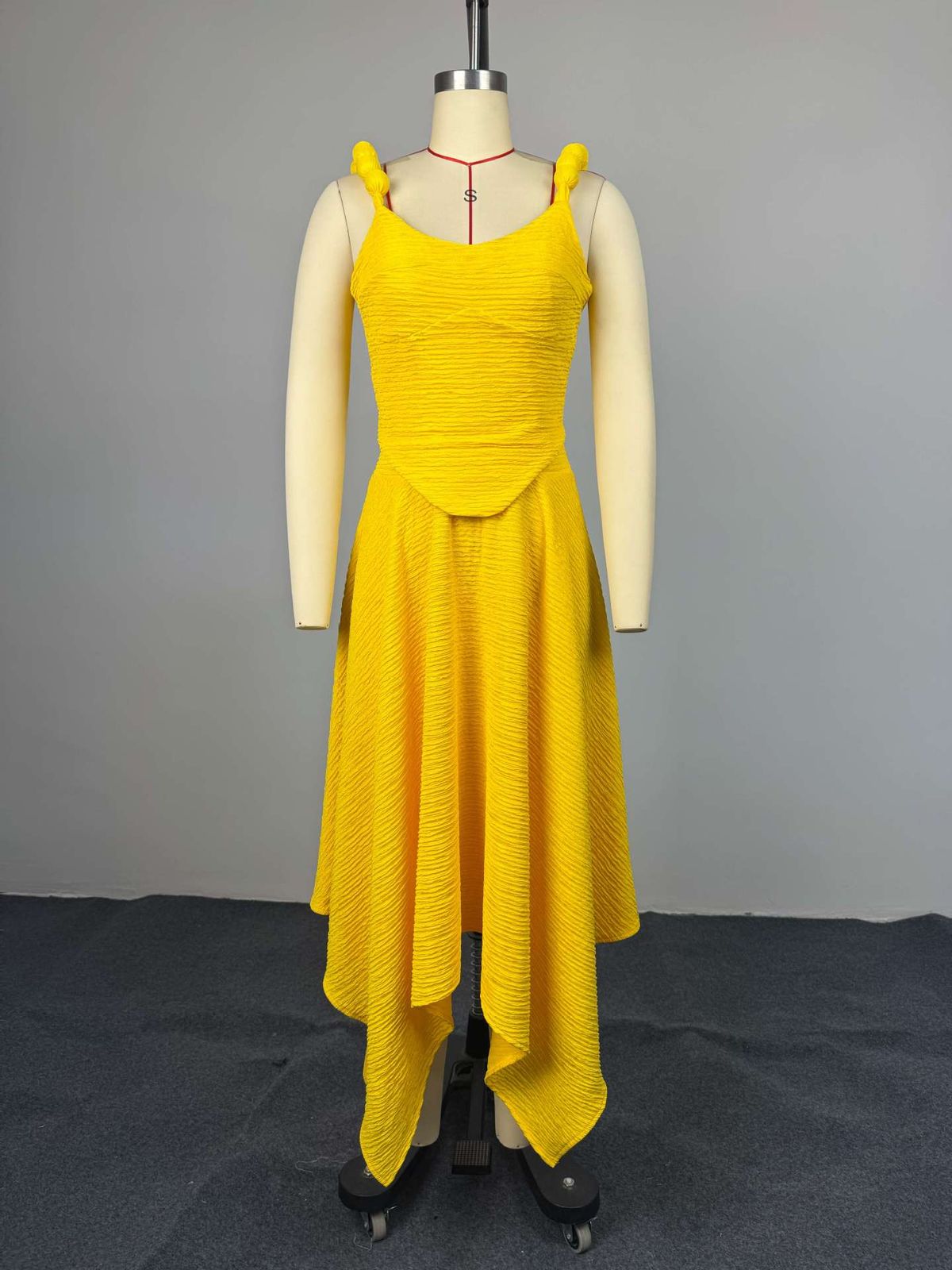 K Women's New Sweet And Fresh Solid Color Tank Top High Waisted Skirt Two-piece Set_ecoleips.com