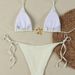 Women's Sexy Fashion Solid Color Bikini Set Metallic Triangle Two Piece Cross Strap Swimsuit For Spring/Summer/Autumn Vacation_ecoleips.com