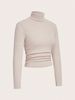 Autumn And Winter Sexy Texture Pit Stripe Slim Knit Long Sleeve Women's T-shirt New High Neck Women's Tops Casual Women's Tops_ecoleips.com