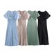 Foreign Trade Cross-border Spring-summer New European And American Style Women's Fashion Casual Silk Satin Texture Dress_ecoleips.com