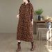girl New Artistic Print Loose Plus Size Casual Warm Hooded Pullover Long Cotton Jacket_ecoleips.com