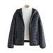 Women's Clothing Korean Style Short Puffer Jacket - Lightweight Slim-Fit Quilted Coat In 12 Colors_ecoleips.com