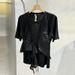 Women's Short Sleeve T-Shirt Sexy Stylish Versatile Fashionable Two Piece Design Unique Summer Top_ecoleips.com