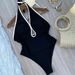 Aria Basics Foreign Trade Swimwear 2025 New Solid Color Halter Neck Three-Dimensional Floral Swimsuit For Women_ecoleips.com