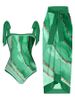 Women's Clothing New Multi Color Printed Women's Split Swimsuit Personality Fashion High Waist Bikini Set_ecoleips.com