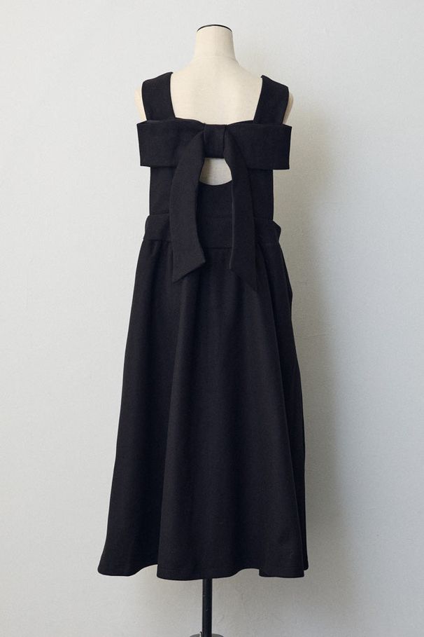Sweet Knot Belted Layered Woolen Vest Dress Women's Fashion Cross-Border Style Age-Defying Elegant Dress_ecoleips.com