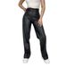 Aria Basics Cross-border Women's Clothing European And American Leather High-waisted Straight Stylish Wide-leg Pants For_ecoleips.com
