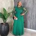 Women's Clothing Plus Size Elegant African Lace Evening Dress – Embroidered Mesh Gown For Women, Green/Black/White/Pink_ecoleips.com