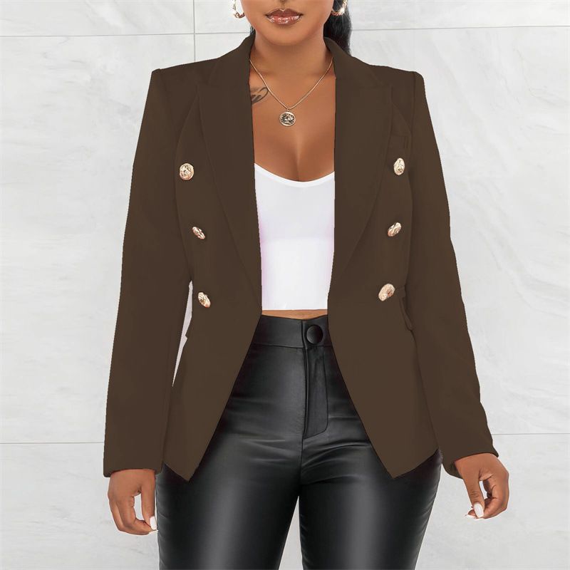 Women's Clothing Spring Hot Sale Spring And Autumn New Style Solid Color Fashion Casual Suit Short Jacket Women_ecoleips.com