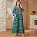 Muslim Dress Women"Elegant Embroidered Abaya Dress – Modest Long Robe For Women, Lightweight Polyester Arabic Style Islamic Dress_ecoleips.com