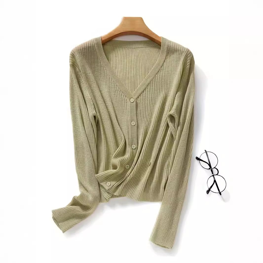 2024 European American Women's Fashion V-neck Cross-border Autumn And Winter New Sweater_ecoleips.com