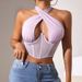 Cross-Border Hot Girl Women's Clothing Mesh Patchwork Cross Halter Underwire Fishbone Bra European And American Style_ecoleips.com