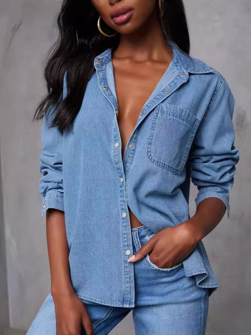 Women's Clothing Autumn Fashion Casual Versatile Pocket Loose Long Sleeved_ecoleips.com