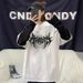 2025 Summer New Letter Printed Pullover Top Korean Version Loose Fitting Two-piece Long Sleeved T-shirt For Women_ecoleips.com