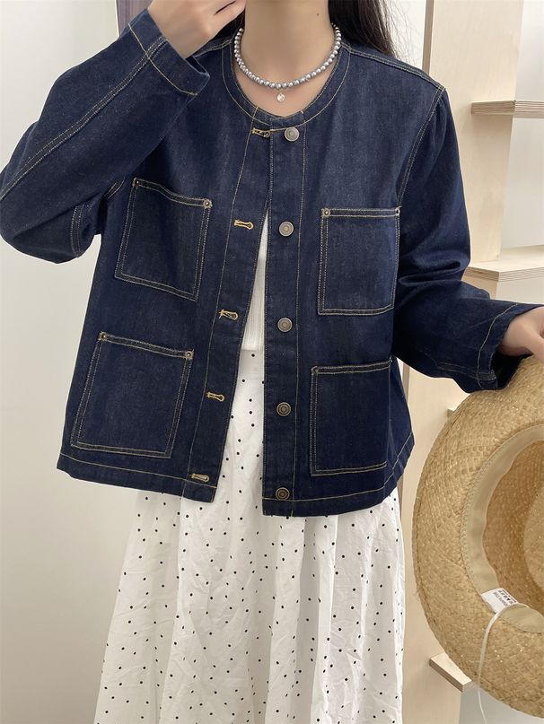 Denim Short Jacket For Women, Spring 2025 New Loose Shoulder Casual Top, Versatile And Fashionable Women's Clothing_ecoleips.com