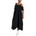 Women's Clothing Suspender Loose Long Dress Cotton_ecoleips.com
