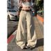 YC&American Retro Loose-fitting Low-waist Flared Pants With Drape Effect, Floor-length Wide-leg Pants, Versatile_ecoleips.com