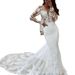 2025 New Style Long Sleeved Satin Wedding Dress Slim Fitting Mermaid Skirt Bridal Train Slimming Travel Photography_ecoleips.com