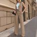 American Cross-border Foreign Trade New Women's Clothing Fashionable And Simple Casual Vest, Vest, Wide-leg Trousers Set, Two-piece Set For Women_ecoleips.com