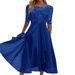 Women's Clothing Splicing Lace Hollow Long Skirt Bridesmaid Evening Dress_ecoleips.com