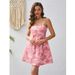 2026 European And American Summer New Style Three-Dimensional Rose Embroidery Sweet Elegant Strap Bow Dress For Women_ecoleips.com