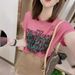 Summer New Letter Print Short Sleeve T-Shirt For Women, Thin Design, Unique Style, Versatile Loose Casual Round Neck Top_ecoleips.com