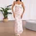 AD180 Cross-Border Early Spring Floral Print Lace Mesh Strap Fashionable Sweet Slim-Fit Dress_ecoleips.com