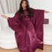 Modest Abaya Dress Women's Plus Size Glitter Dress Wine Red Spring Summer Party Robe Fashion England Style_ecoleips.com
