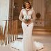 White Wedding 2026 New Elegant Long Sleeve Slim Dress Birthday Party Host Evening Gown_ecoleips.com