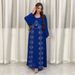 Modest Abaya Dress Embellished Dress With Detachable Belt – Long Sleeve Chiffon Maxi Dress Elegant Evening Gown With Crystal Stones_ecoleips.com