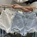 Rough Edge Denim Shorts Female Internet Celebrity New Large Size Fat Mm Loose Korean Version A Font Ripped Hot Pants_ecoleips.com