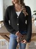 Women's Faux Mink Fur Cardigan With Pearl Buttons - Elegant Knit Open Front Sweater For Autumn Winter (Black/White/Beige)_ecoleips.com