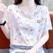 Short-sleeved T-shirt Women's Top Summer Dress New Loose Large Size Small Fresh Design Niche T-shirt Floral Shirt_ecoleips.com