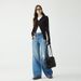 Women's Clothing High End Women's Loose Ripped Jeans Textured Pure Cotton Floor Length Straight Wide Leg Pants For Spring Autumn_ecoleips.com