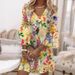 Women's V Neck 3D Print Dress American Style Loose Fashion Short Skirt For Beach Vacation Summer New_ecoleips.com