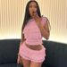 2025 Summer New Fashion European American Style Sweet And Spicy Girl Solid Color Hollow Out Slim Fit Ruched Short Skirt_ecoleips.com